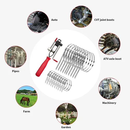 Vista 6 de Alicates de Abrazadera de Eje de Funda de Junta CV para Auto/ATV con 20 Piezas de Abrazaderas de Banda de Funda de Junta CV de Acero Inoxidable