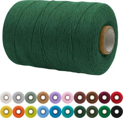 Vista 170 de JeogYong Cordón de macramé de un solo hilo 3 mm x 109 yardas (328 pies) Cuerda de algodón suave Hilo de macramé de 3 mm, suministros de macramé