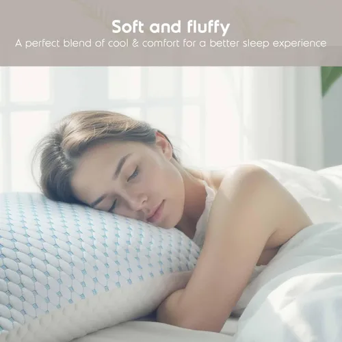 Vista 8 de Nestl - Almohada más refrescante, almohada de espuma viscoelástica con seda y gel que reduce el calor y la humedad, ajustable, lavable