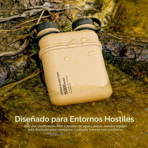 Vista 3 de ELECOM NESTOUT Banco de Energía Resistente, Cargador para Exteriores de 15000mAh, Carga Rápida PD de 32W USB C, Resistente al Agua IP67, Resistente