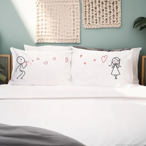 Vista 2 de Fundas de almohada BoldLoft from My Heart to Yours His and Hers