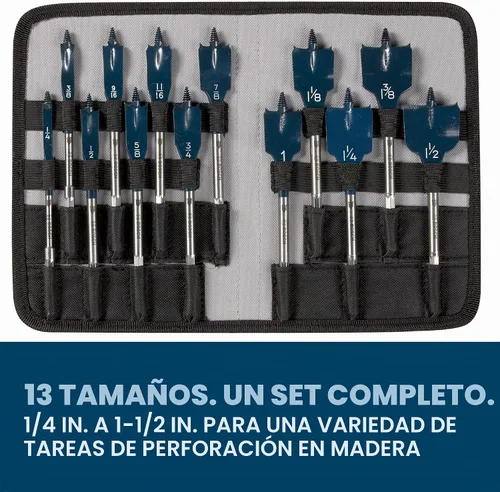 Vista 6 de Bosch Daredevil DSB5013P, juego de 13 brocas pala