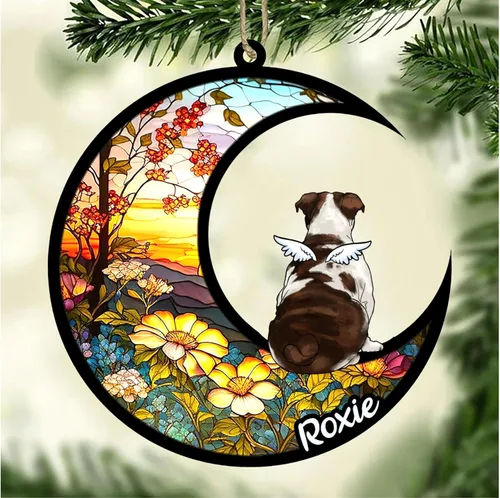 Vista 242 de LOVELYPOD Adorno de Navidad personalizado para perro Basset Hound (marrón) Basset Hound (marrón) adorno para atrapasoles de perro, razas de perros