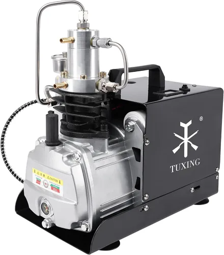 Vista 8 de TUXING Bomba de compresor de aire de alta presión de 4500 psi, control ajustable con parada automática de 110 V 30 Mpa, bomba de aire eléctrica