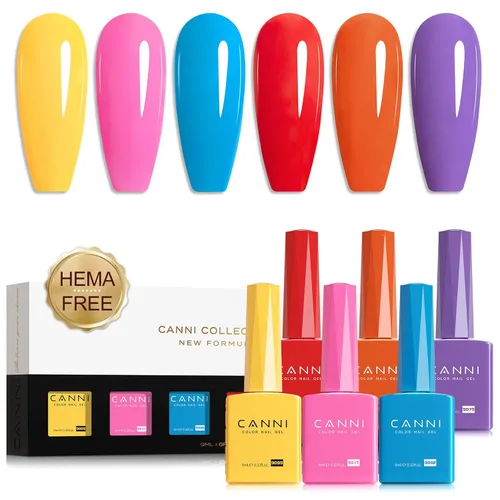 Vista 31 de CANNI - Juego de esmalte de uñas en gel azul de 6 colores 9ML Baby Royal Light Blue – Esmalte de uñas en gel inspirado en el océano Acuario