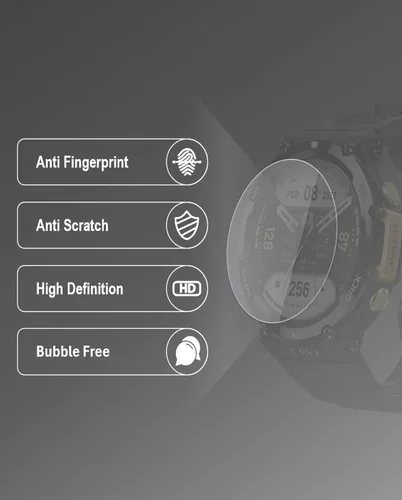 Vista 3 de [Paquete de 4] Protector de pantalla para AMAZFIT T-Rex 2, borde 2.5D diseñado para AMAZFIT T-Rex 2,9H, protector de pantalla de vidrio templado