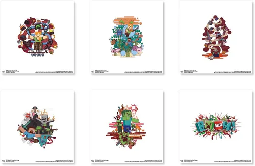 Vista 6 de Trends International Gallery Pops Minecraft - Paquete de arte de pared Funtage Explore (paquete de 6)