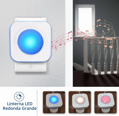 Vista 5 de Timbre de puerta inalámbrico JSIEEM, resistente al agua, timbre de puerta con luz LED flash a 1200 pies, 36 melodías, 4 niveles de volumen
