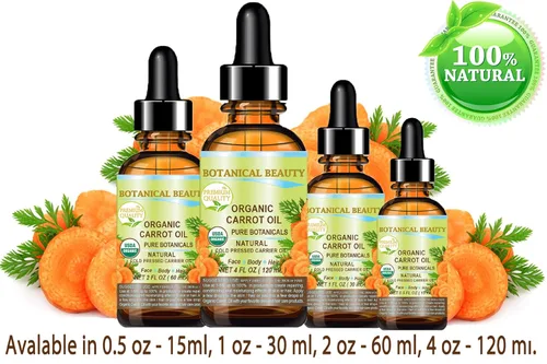 Vista 8 de Botanical Beauty Aceite orgánico de semillas de zanahoria, 100% puro, virgen sin refinar, aceite portador prensado en frío sin diluir para cara