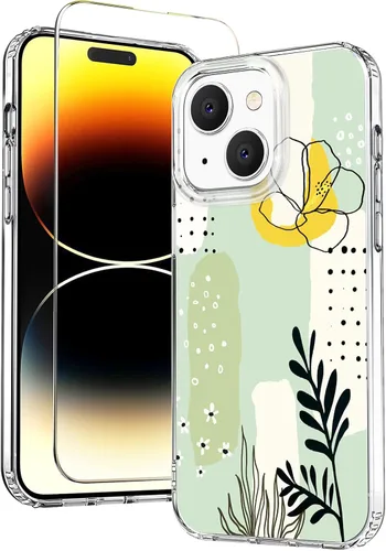 Vista 14 de Funda para iPhone 12 para mujer, [con protector de pantalla] ajuste delgado, diseño floral bohemio, lindo iPhone 12 Pro, patrón que nunca se