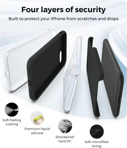 Vista 6 de AOTESIER Compatible con Funda para iPhone SE y Funda para iPhone 8 de 4.7 pulgadas, Tacto Sedoso Premium Goma de Silicona Líquida Suave Anti-Huellas