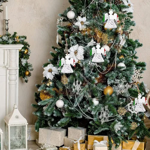 Vista 8 de 4 adornos de Navidad de madera, bandera italiana romana, adorno de árbol de Navidad, adornos de madera para vacaciones, Navidad, decoraciones