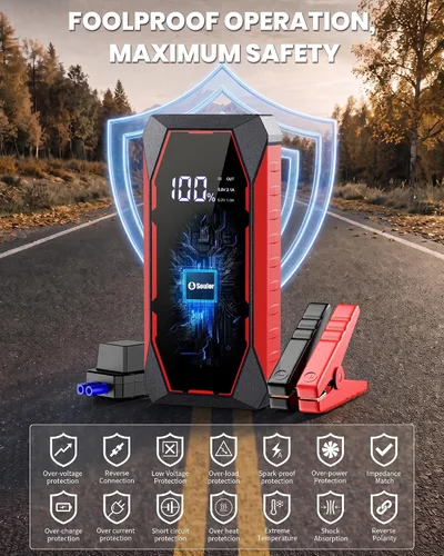 Vista 6 de Jump Starter 7000A Paquete de baterías de arranque de coche 7000A con bolsa de almacenamiento