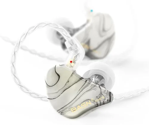 Vista 10 de BASN MMCX - Auriculares intraurales con monitor de oído, auriculares IEM de triple driver para músico y baterista, auriculares estéreo HiFi