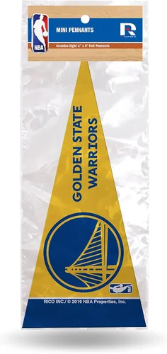 Vista 4 de Rico Industries NBA - Juego de mini banderines de fieltro de 4 x 9 pulgadas (incluye 8 piezas)