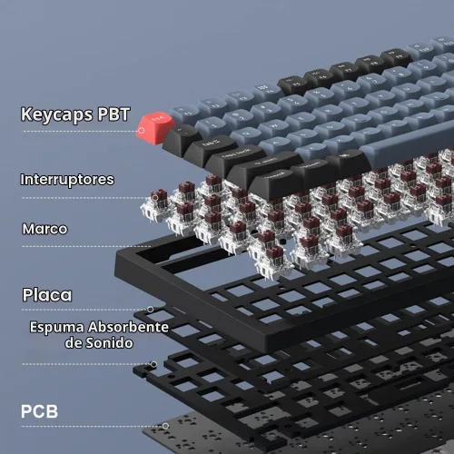 Vista 8 de Keychron K10 Pro QMK/VIA Teclado mecánico inalámbrico personalizado, intercambiable en caliente, tamaño completo, 108 teclas programable Interruptor