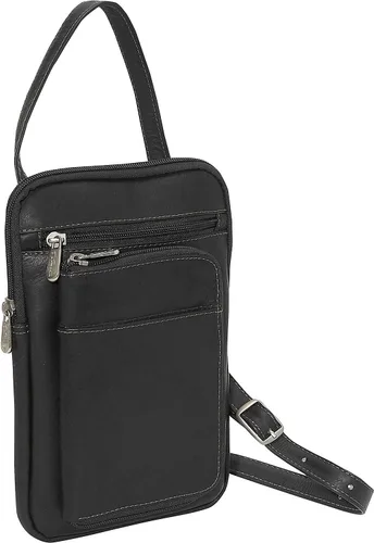 Vista 3 de Piel Leather Organizador de viaje colgante, Negro -, Organizador de viaje colgante
