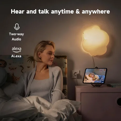 Vista 7 de JAIOTlink Cámara de seguridad para interiores, cámaras de doble lente de 2 MP para seguridad en el hogar con zoom de 10 ×, monitor de mascota de 2.4