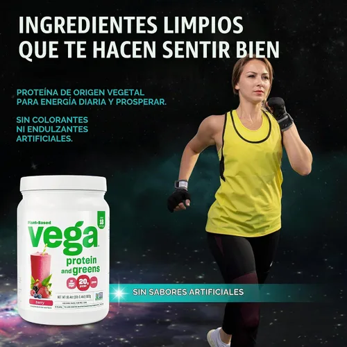Vista 9 de Envase de proteínas y hierbas en polvo de Vega, VEG00672, S, Berry, 1, 1