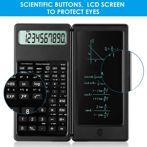 Vista 4 de IPepul Calculadoras científicas para estudiantes, pantalla grande de 10 dígitos, calculadora de matemáticas con bloc de notas, imprescindibles