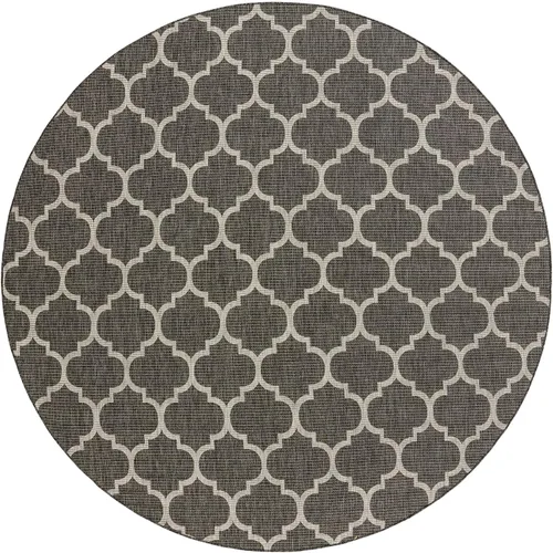 Vista 76 de Unique Loom Outdoor Trellis Collection Alfombra de Área (5' 1" x 8' Oval, Aguamarina/Gris)