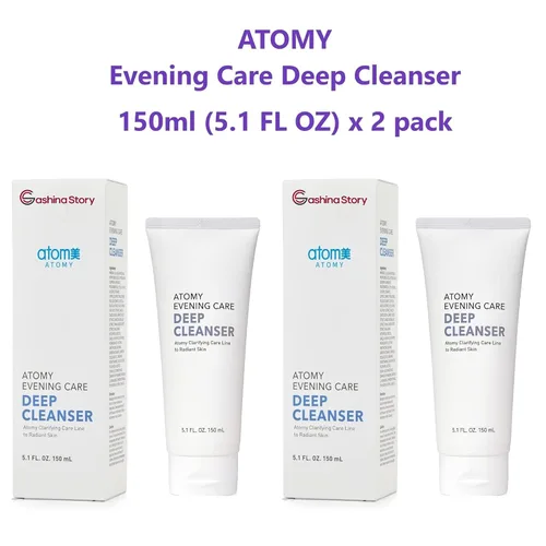 Vista 2 de GASHINA STORY ATOMY - Limpiador profundo para cuidado nocturno, paquete de 2 unidades de 5.1 fl oz, espuma facial, lavado facial