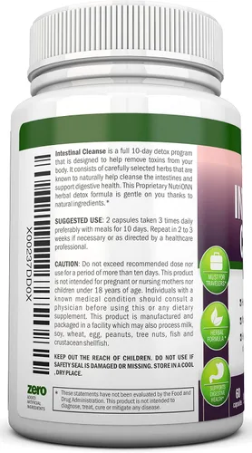 Vista 3 de Limpieza intestinal - Fórmula de desintoxicación de hierbas totalmente naturales - Programa completo de desintoxicación de 10 días - Ajenjo