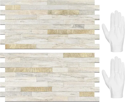 Vista 10 de STICKGOO 2 Hojas de Azulejos Adhesivos Despegables para Salpicadero, Azulejos Adhesivos para Salpicadero de Cocina y Baño, Aspecto de Madera Negro