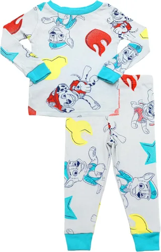 Vista 3 de Nickelodeon Paw Patrol Baby Shark Blue's Clues & You - Conjunto de pijama de algodón ajustado de 4 piezas