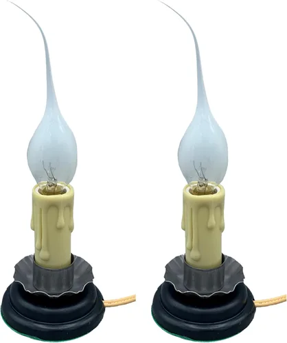 Vista 7 de Lámpara a vela Creative Hobbies® Rustic Country de 5 pulgadas, con interruptor de encendido/apagado, borde metálico, plug-in