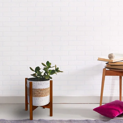 Vista 10 de Casual Home Mid-Century - Soporte de exhibición de madera moderno, para plantas de hasta 10 pulgadas, planta y maceta no incluidas, caoba antigua