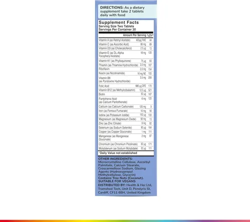 Vista 8 de Health & Her Multivitamínico para mujeres con ciclos naturales mensuales - Suplementos para mujeres - Apoyo nutricional y bienestar para el ciclo