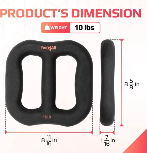 Vista 2 de Yes4All Mancuerna multifuncional de neopreno 3 en 1, con núcleo sólido, curva ergonómica, color negro