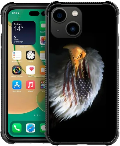 Vista 56 de ZHEGAILIAN Funda compatible con iPhone 14, funda de munición AK 47, parte trasera de vidrio templado+funda protectora de TPU de silicona suave