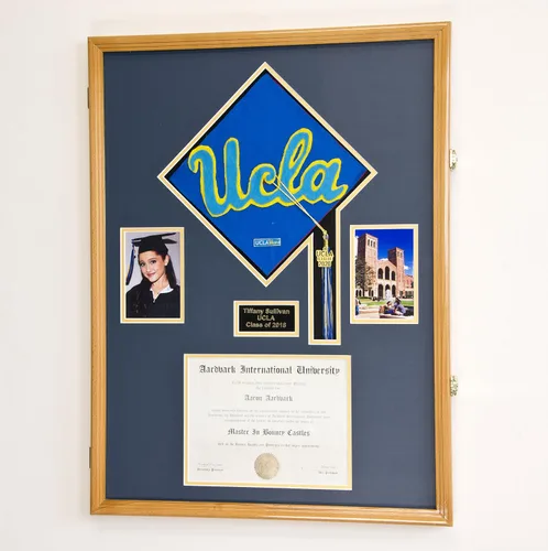 Vista 19 de Marco de diploma de graduación personalizado con borla, tapa de fotos grabado, vitrina para certificado de 11 x 8.5 pulgadas con colores Acabado