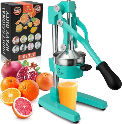 Vista 41 de Zulay Kitchen Exprimidor de hierro fundido, exprimidor de naranja resistente con coladores desmontables para una fácil limpieza, prensa de cítricos