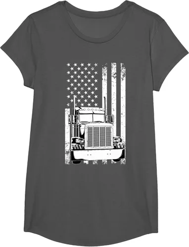 Vista 28 de Camión conductor bandera americana camionero vintage hombres mujeres regalo camiseta