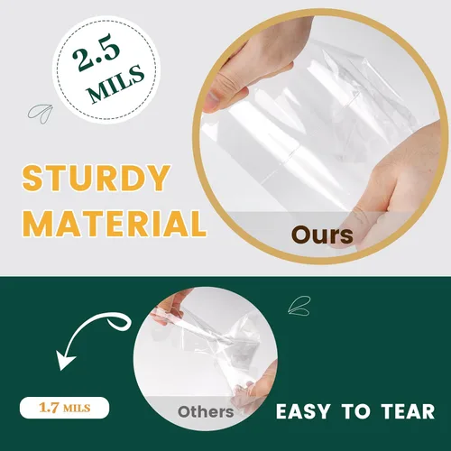 Vista 6 de LOKIQNG - Paquete de 100 bolsas de celofán, bolsas de plástico transparentes para galletas, bolsas de dulces con lazos giratorios y 100 bolsas