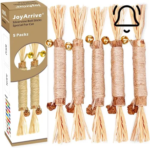 Vista 14 de Silvervine Natural Matatabi Bell Sticks - Juguetes masticables para gatos con golosina de algodón, cuidado de limpieza dental duradera