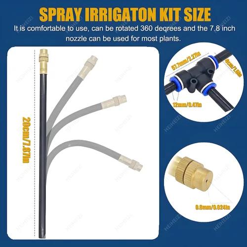 Vista 3 de New Quick Connector Drip Irrigation Kits,Automatic Irrigation System with 360-degree Bending Dropper,Adjustable atomizing Copper Nozzle for Watering