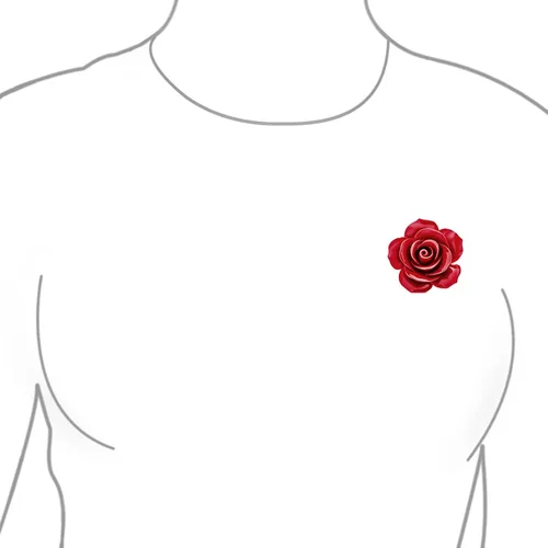 Vista 3 de Broche de moda romántica rosa, azul, negro, blanco, rojo, floral, tallado en 3D, rosa, rosa, grande, para mujeres y adolescentes, Resina Metal