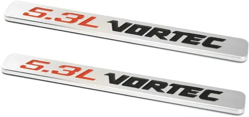 Vista 2 de 2 emblemas 3D VORTEC de 5.3L para guardabarros laterales compatibles con Silverado 1500 2500hd ((rojo negro))