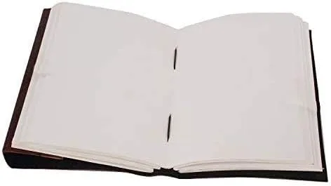 Vista 4 de Montexoo - Diario grande vintage de 8 pulgadas con encuadernado de cuero y cerradura para hombres y mujeres, diario de viaje