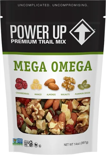 Vista 25 de Power Up Mega Omega Trail Mix Gourmet Nut - Bolsa de mezcla de frutos secos, 14 onzas