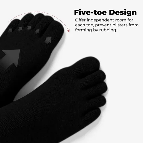 Vista 4 de CaiDieNu Calcetines deportivos de algodón para hombre, 5 pares