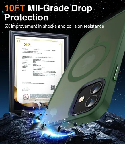 Vista 5 de Meifigno Funda magnética para iPhone 11, [protección de grado militar y compatible con Magsafe], policarbonato mate translúcido con teclas