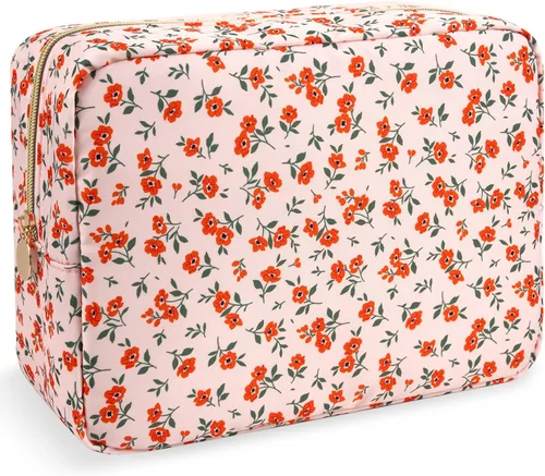 Vista 106 de izuzta Nylon Lager Pequeño Slim Mini Maquillaje Bolsa Organizador, Beige, Viajes