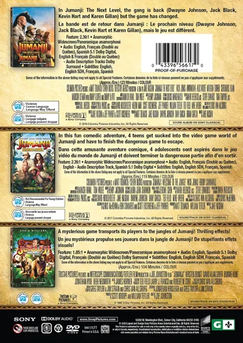 Vista 2 de Jumanji (1995) Jumanji The Next Level Jumanji Welcome to the Jungle - Set (Bilingual)