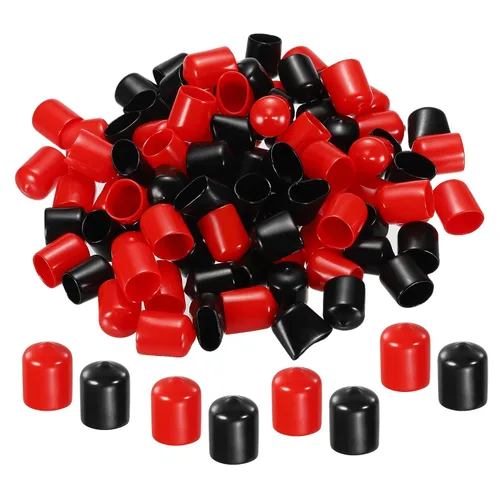 Vista 64 de MECCANIXITY 50 unids tapas de goma Surtido de 0.079 in PVC vinilo tornillo rosca protector para tornillo tornillo negro rojo