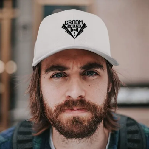 Vista 4 de Custom Baseball Cap Groom Squad A Embroidery Acrylic Dad Hats for Men & Women